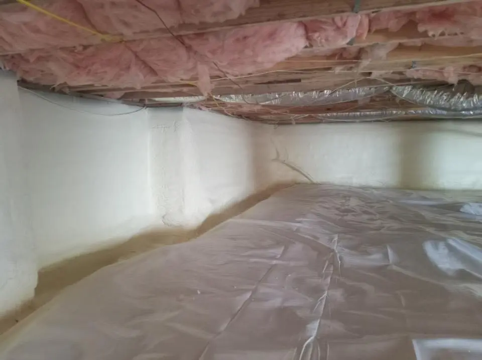 Crawl space encapsulation with closed-cell spray foam for Attic Insulation in Wilmore